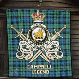 ScotsTee Shop Scottish Campbell Ancient 01 Clan Crest Tartan Quilt The Golden Sword of Courageous Legacy Quilt