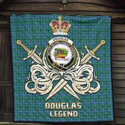 ScotsTee Shop Scottish Douglas Ancient Clan Crest Tartan Quilt The Golden Sword of Courageous Legacy Quilt