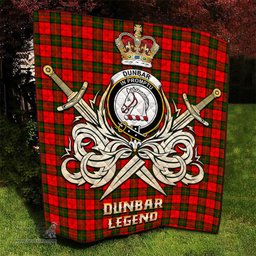 ScotsTee Shop Scottish Dunbar Modern Clan Crest Tartan Quilt The Golden Sword of Courageous Legacy Quilt