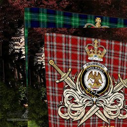ScotsTee Shop Scottish Drummond of Perth Dress Clan Crest Tartan Quilt The Golden Sword of Courageous Legacy Quilt