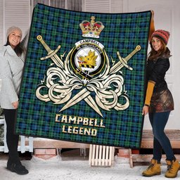 ScotsTee Shop Scottish Campbell Ancient 02 Clan Crest Tartan Quilt The Golden Sword of Courageous Legacy Quilt