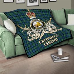 ScotsTee Shop Scottish Campbell Ancient 02 Clan Crest Tartan Quilt The Golden Sword of Courageous Legacy Quilt
