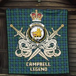ScotsTee Shop Scottish Campbell Ancient 02 Clan Crest Tartan Quilt The Golden Sword of Courageous Legacy Quilt