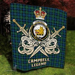 ScotsTee Shop Scottish Campbell Ancient 02 Clan Crest Tartan Quilt The Golden Sword of Courageous Legacy Quilt