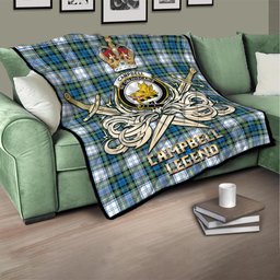 ScotsTee Shop Scottish Campbell Dress Ancient Clan Crest Tartan Quilt The Golden Sword of Courageous Legacy Quilt