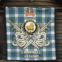 ScotsTee Shop Scottish Campbell Dress Ancient Clan Crest Tartan Quilt The Golden Sword of Courageous Legacy Quilt