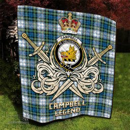 ScotsTee Shop Scottish Campbell Dress Ancient Clan Crest Tartan Quilt The Golden Sword of Courageous Legacy Quilt