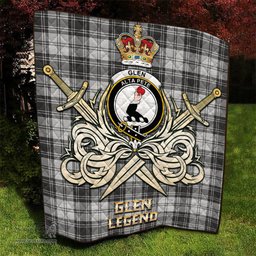 ScotsTee Shop Scottish Glen Clan Crest Tartan Quilt The Golden Sword of Courageous Legacy Quilt