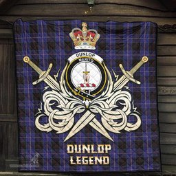 ScotsTee Shop Scottish Dunlop Clan Crest Tartan Quilt The Golden Sword of Courageous Legacy Quilt