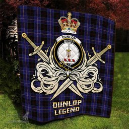 ScotsTee Shop Scottish Dunlop Clan Crest Tartan Quilt The Golden Sword of Courageous Legacy Quilt