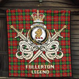 ScotsTee Shop Scottish Fullerton Clan Crest Tartan Quilt The Golden Sword of Courageous Legacy Quilt