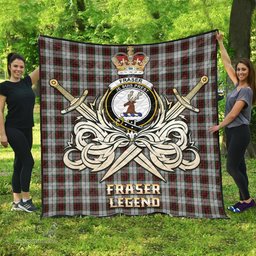 ScotsTee Shop Scottish Fraser Dress Clan Crest Tartan Quilt The Golden Sword of Courageous Legacy Quilt