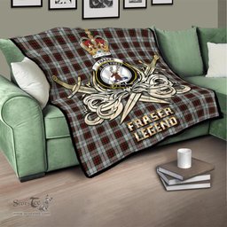 ScotsTee Shop Scottish Fraser Dress Clan Crest Tartan Quilt The Golden Sword of Courageous Legacy Quilt