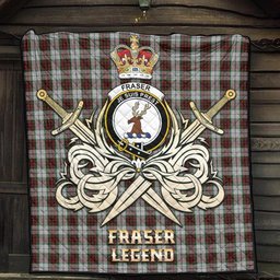 ScotsTee Shop Scottish Fraser Dress Clan Crest Tartan Quilt The Golden Sword of Courageous Legacy Quilt