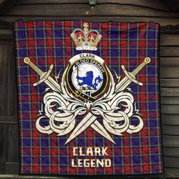 ScotsTee Shop Scottish Clark (Lion) Red Clan Crest Tartan Quilt The Golden Sword of Courageous Legacy Quilt