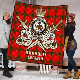 ScotsTee Shop Scottish Darroch Clan Crest Tartan Quilt The Golden Sword of Courageous Legacy Quilt