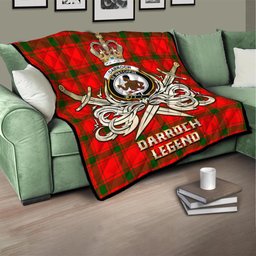 ScotsTee Shop Scottish Darroch Clan Crest Tartan Quilt The Golden Sword of Courageous Legacy Quilt