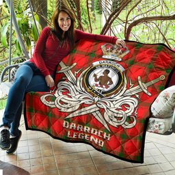 ScotsTee Shop Scottish Darroch Clan Crest Tartan Quilt The Golden Sword of Courageous Legacy Quilt