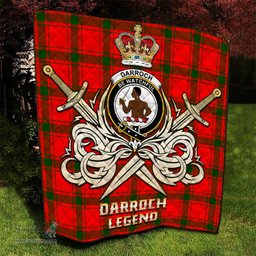 ScotsTee Shop Scottish Darroch Clan Crest Tartan Quilt The Golden Sword of Courageous Legacy Quilt