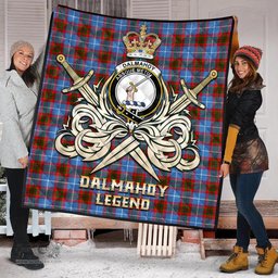ScotsTee Shop Scottish Dalmahoy Clan Crest Tartan Quilt The Golden Sword of Courageous Legacy Quilt