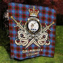 ScotsTee Shop Scottish Dalmahoy Clan Crest Tartan Quilt The Golden Sword of Courageous Legacy Quilt