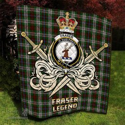 ScotsTee Shop Scottish Fraser Hunting Dress Clan Crest Tartan Quilt The Golden Sword of Courageous Legacy Quilt