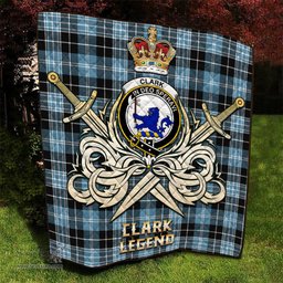 ScotsTee Shop Scottish Clark (Lion) Ancient Clan Crest Tartan Quilt The Golden Sword of Courageous Legacy Quilt