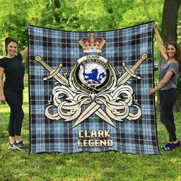 ScotsTee Shop Scottish Clark (Lion) Ancient Clan Crest Tartan Quilt The Golden Sword of Courageous Legacy Quilt