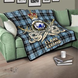 ScotsTee Shop Scottish Clark (Lion) Ancient Clan Crest Tartan Quilt The Golden Sword of Courageous Legacy Quilt