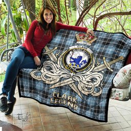 ScotsTee Shop Scottish Clark (Lion) Ancient Clan Crest Tartan Quilt The Golden Sword of Courageous Legacy Quilt