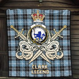 ScotsTee Shop Scottish Clark (Lion) Ancient Clan Crest Tartan Quilt The Golden Sword of Courageous Legacy Quilt