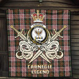 ScotsTee Shop Scottish Carnegie Dress Clan Crest Tartan Quilt The Golden Sword of Courageous Legacy Quilt