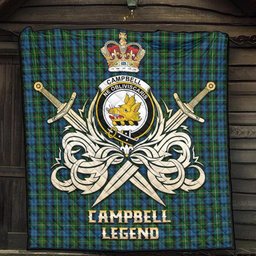 ScotsTee Shop Scottish Campbell of Argyll #02 Clan Crest Tartan Quilt The Golden Sword of Courageous Legacy Quilt