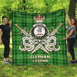 ScotsTee Shop Scottish Clephan Clan Crest Tartan Quilt The Golden Sword of Courageous Legacy Quilt