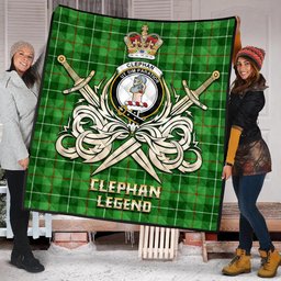 ScotsTee Shop Scottish Clephan Clan Crest Tartan Quilt The Golden Sword of Courageous Legacy Quilt