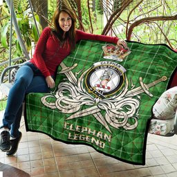 ScotsTee Shop Scottish Clephan Clan Crest Tartan Quilt The Golden Sword of Courageous Legacy Quilt