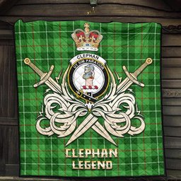 ScotsTee Shop Scottish Clephan Clan Crest Tartan Quilt The Golden Sword of Courageous Legacy Quilt