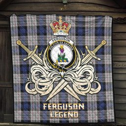 ScotsTee Shop Scottish Ferguson Dress Clan Crest Tartan Quilt The Golden Sword of Courageous Legacy Quilt