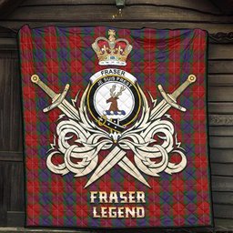 ScotsTee Shop Scottish Fraser Clan Crest Tartan Quilt The Golden Sword of Courageous Legacy Quilt