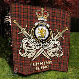 ScotsTee Shop Scottish Cumming Hunting Weathered Clan Crest Tartan Quilt The Golden Sword of Courageous Legacy Quilt