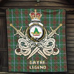 ScotsTee Shop Scottish Gayre Clan Crest Tartan Quilt The Golden Sword of Courageous Legacy Quilt