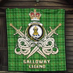 ScotsTee Shop Scottish Galloway Clan Crest Tartan Quilt The Golden Sword of Courageous Legacy Quilt