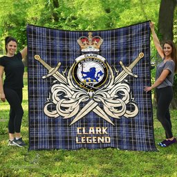 ScotsTee Shop Scottish Clark (Lion) Clan Crest Tartan Quilt The Golden Sword of Courageous Legacy Quilt