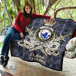 ScotsTee Shop Scottish Clark (Lion) Clan Crest Tartan Quilt The Golden Sword of Courageous Legacy Quilt