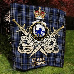 ScotsTee Shop Scottish Clark (Lion) Clan Crest Tartan Quilt The Golden Sword of Courageous Legacy Quilt