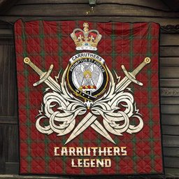 ScotsTee Shop Scottish Carruthers Clan Crest Tartan Quilt The Golden Sword of Courageous Legacy Quilt