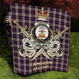 ScotsTee Shop Scottish Cameron of Erracht Dress Clan Crest Tartan Quilt The Golden Sword of Courageous Legacy Quilt