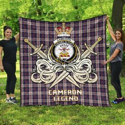 ScotsTee Shop Scottish Cameron of Erracht Dress Clan Crest Tartan Quilt The Golden Sword of Courageous Legacy Quilt