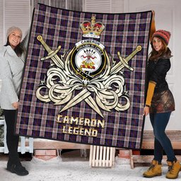 ScotsTee Shop Scottish Cameron of Erracht Dress Clan Crest Tartan Quilt The Golden Sword of Courageous Legacy Quilt