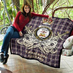 ScotsTee Shop Scottish Cameron of Erracht Dress Clan Crest Tartan Quilt The Golden Sword of Courageous Legacy Quilt
